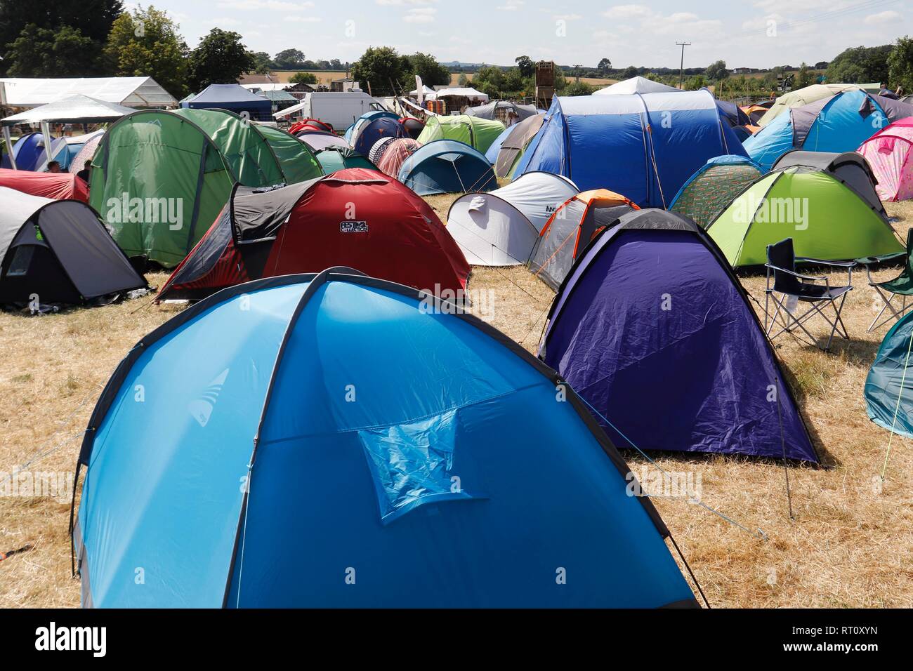 Hundreds of tents at the Barn On The Farm festival, at Over Farm, near