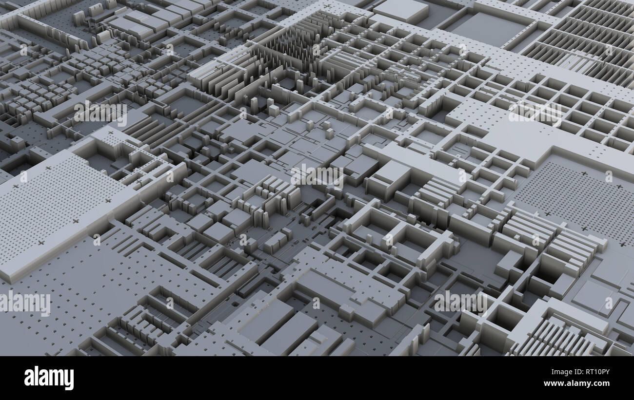3d render Abstract Technology Background With Cubes Stock Photo - Alamy