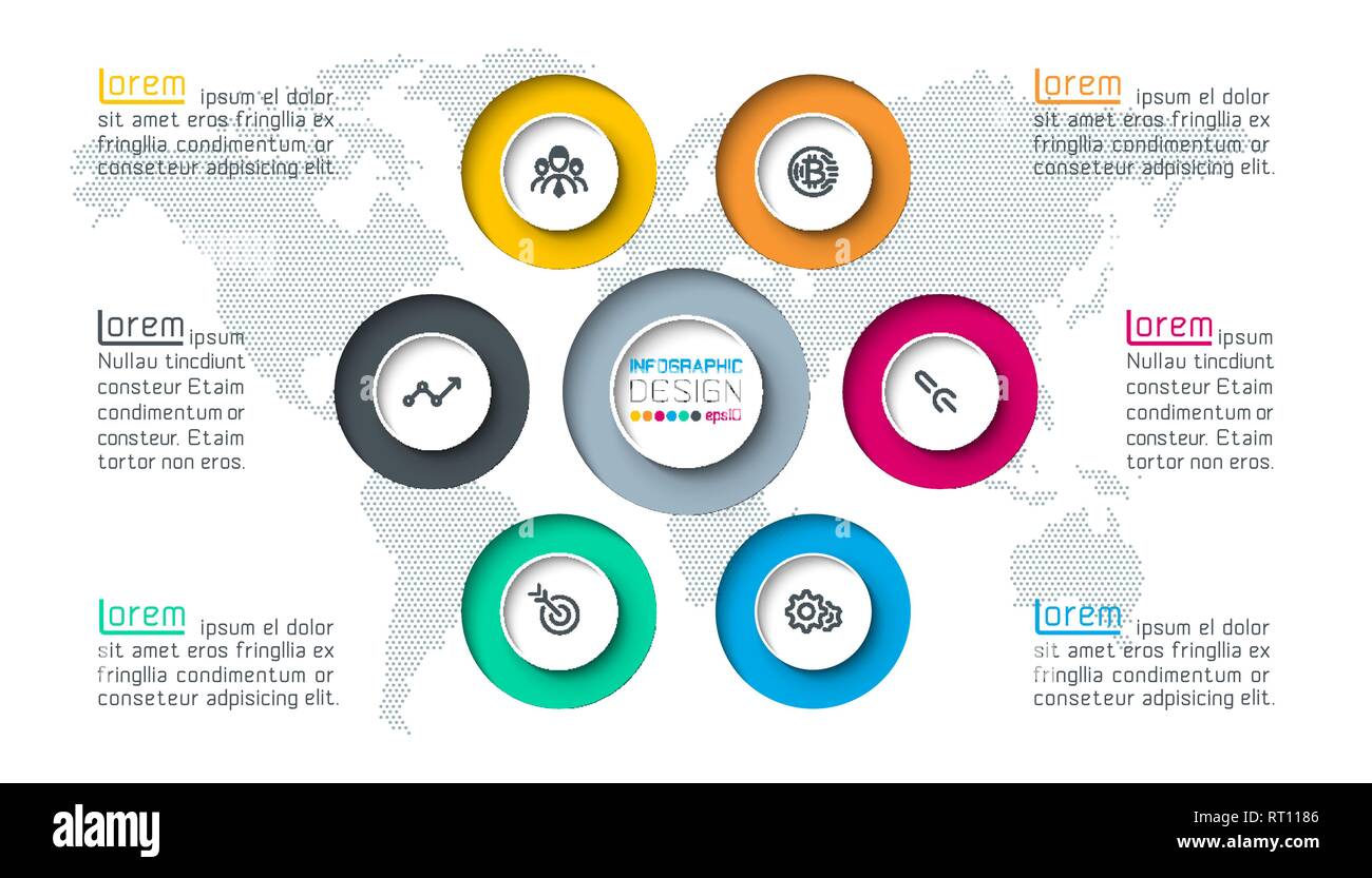Six circles with business icon infographics Stock Vector Image & Art ...