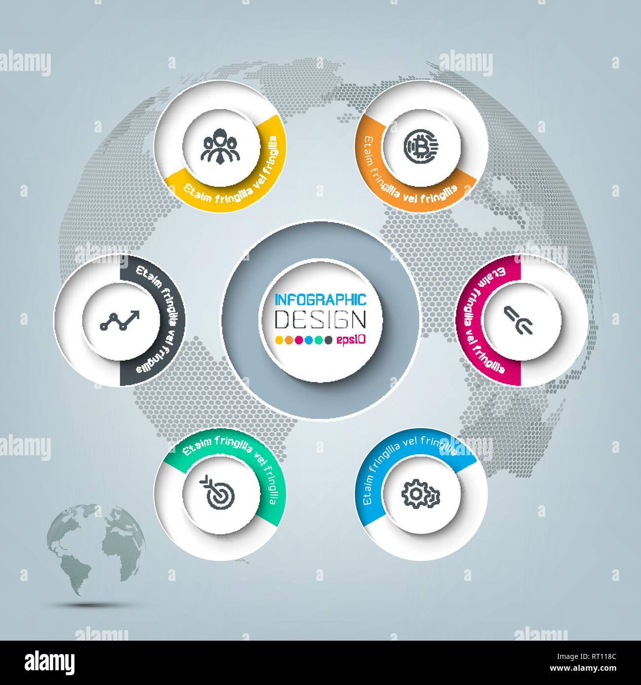 Six circles with business icon infographics Stock Vector Image & Art ...