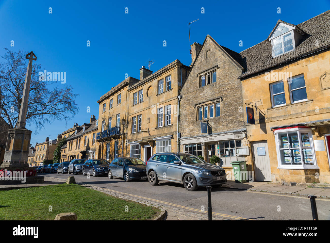 Smart Cotswold stone buildings in the pretty Cotswold market town of Chipping Campden