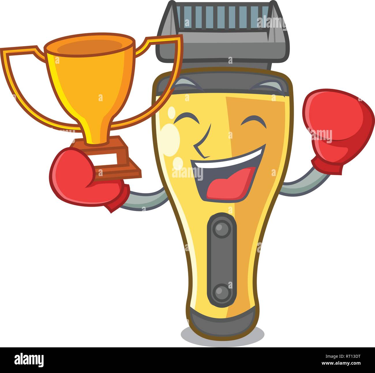 Boxing winner electric shaver the shape funny cartoon Stock Vector ...