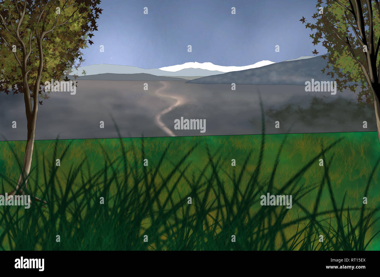 Nature Valley Hill And Mountain Stock Photo Alamy