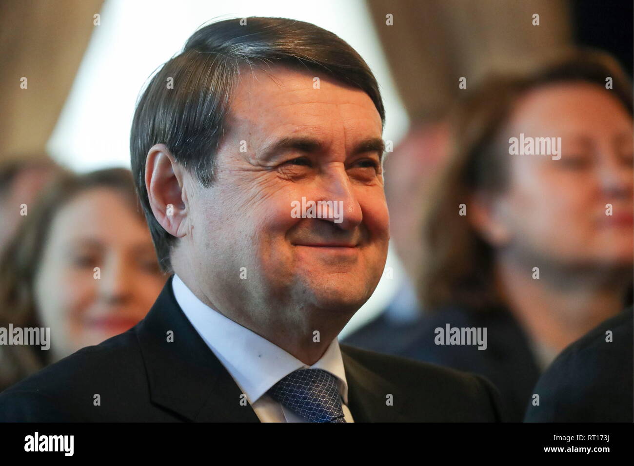 Moscow, Russia. 27th Feb, 2019. MOSCOW, RUSSIA - FEBRUARY 27, 2019: Russian Presidential Aide Igor Levitin at the final meeting of the Russia 2018 Local Organising Committee's Supervisory Board. Sergei Savostyanov/TASS Credit: ITAR-TASS News Agency/Alamy Live News Stock Photo