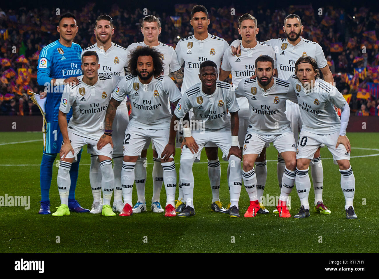 BARCELONA, 06-02-2019. Copa del Rey 2018/ 2019, semifinals. Barcelona-Real  Madrid. Real Madrid team group during the game Barcelona 1-1 Real Madrid  Stock Photo - Alamy