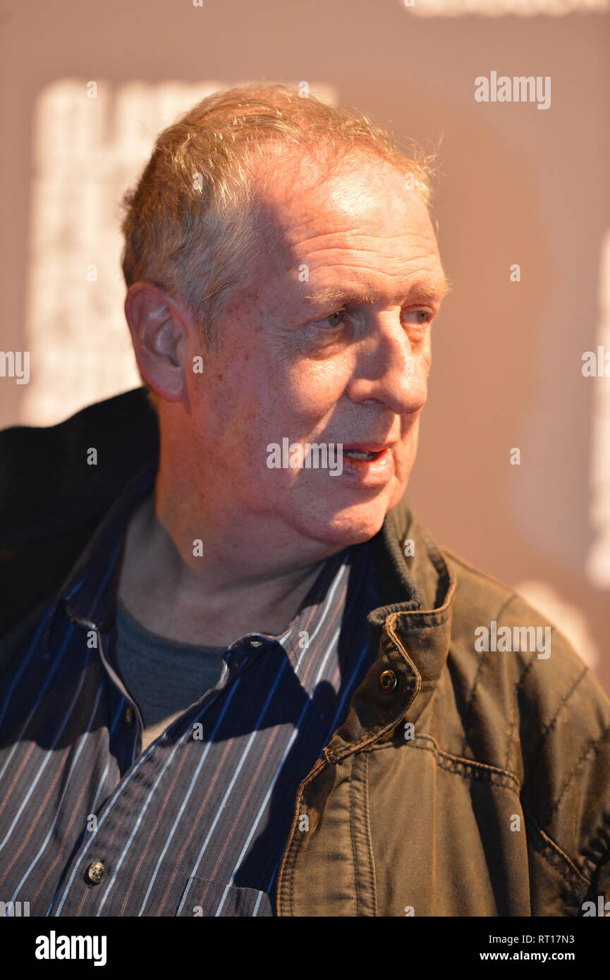 Glasgow, UK. 26th Feb, 2019. Renowned Artist, Peter Howson, seen on the red carpet at the Premier of the film, Prophecy, at the Glasgow Film Theater. Credit: Colin Fisher/Alamy Live News Stock Photo