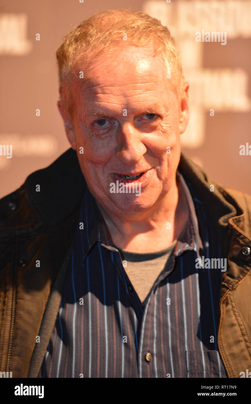 Glasgow, UK. 26th Feb, 2019. Renowned Artist, Peter Howson, seen on the red carpet at the Premier of the film, Prophecy, at the Glasgow Film Theater. Credit: Colin Fisher/Alamy Live News Stock Photo