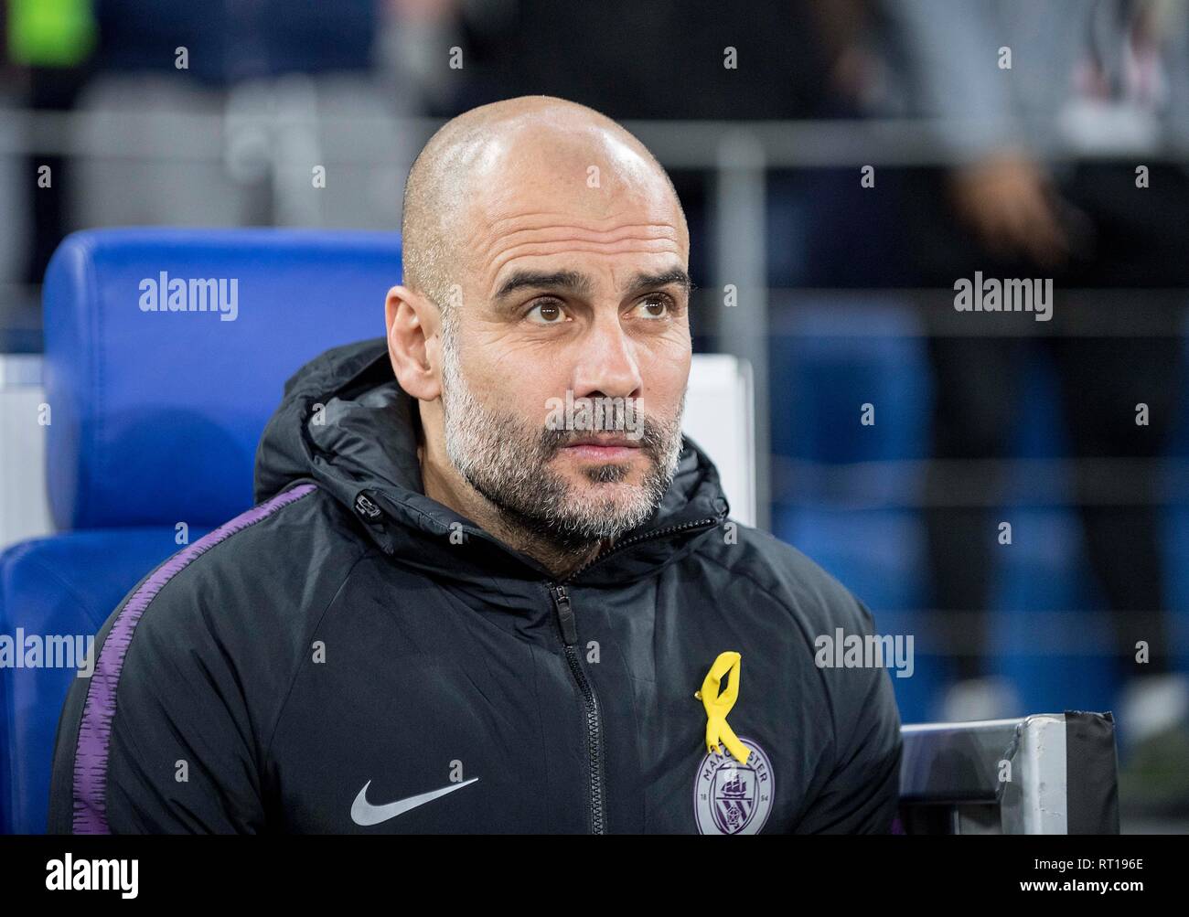 Gelsenkirchen, Deutschland. 20th Feb, 2019. coach Pep (Josep) GUARDIOLA ( ManCity) Football Champions League Eighth Final First Leg, FC Schalke 04  (GE) - Manchester City (ManCity) 2: 3, 20/02/2019 in Gelsenkirchen/Germany.  | usage