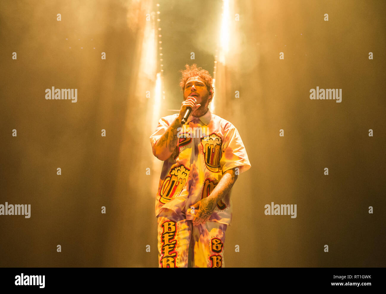 Hamburg, Germany. 27th Feb, 2019. Post Malone, R&B singer and rapper ...