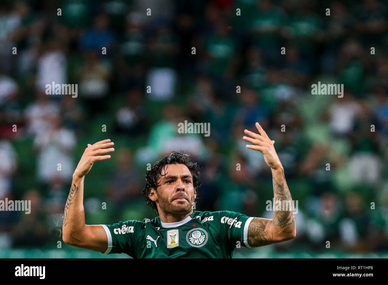 SP - Sao Paulo - 01/26/2022 - PAULISTA 2022, PALMEIRAS X PONTE PRETA - Rony  Palmeiras player celebrates his goal during a match against Ponte Preta at  the Arena Allianz Parque stadium