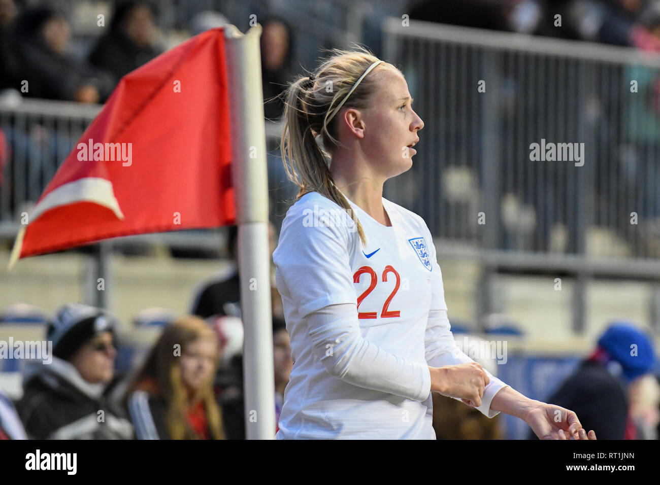 Beth Mead of England womens football 2019 world cup friendly -  in the SheBelieves Cup featuring the England women's national football team versus the Brazil women's national football team. Professional women footballers on the pitch - professional women soccer players - Credit: Don Mennig/Alamy Live News Stock Photo