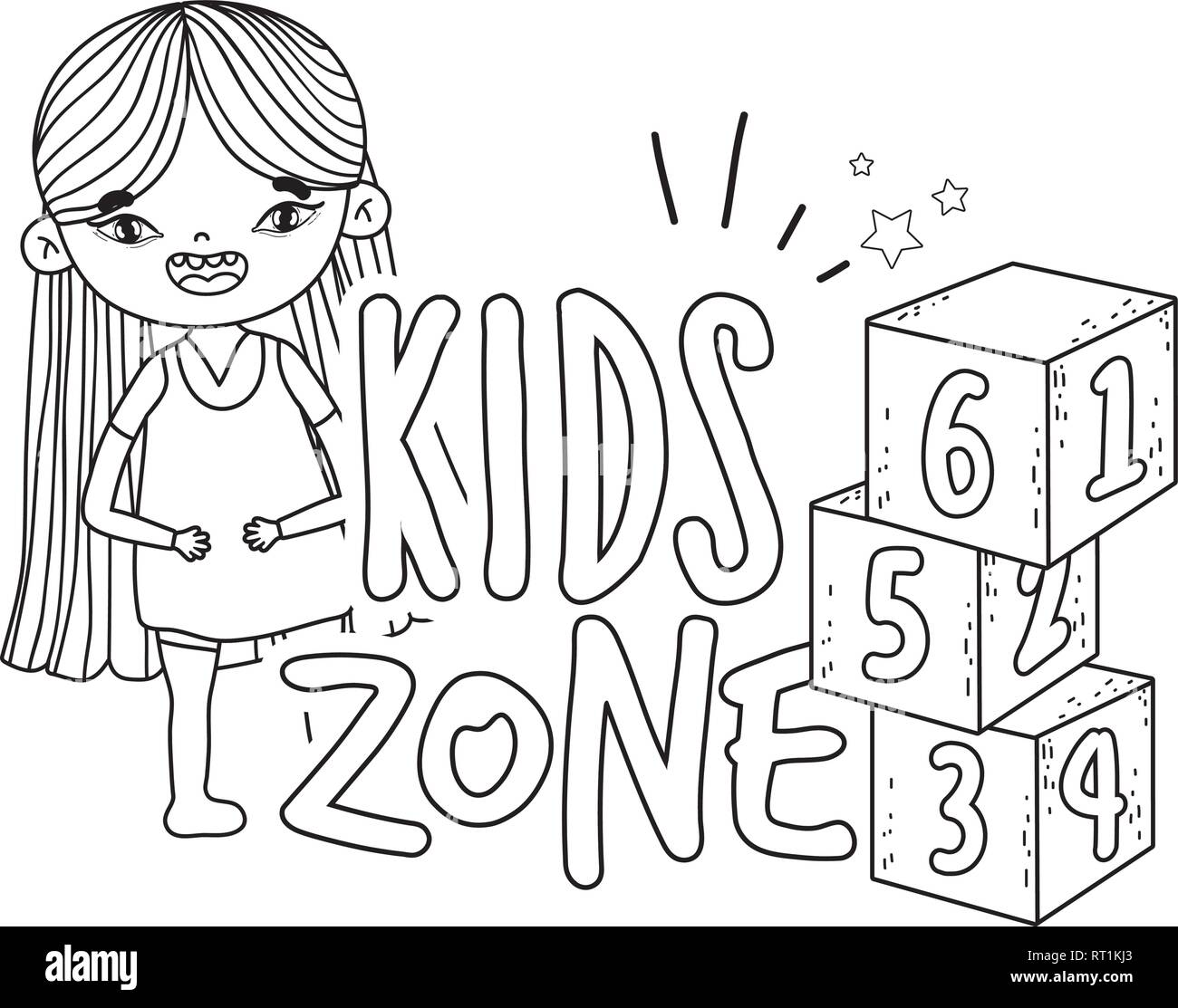 Numbers Block Girl little girl playing with blocks numbers Stock Vector Image & Art - Alamy