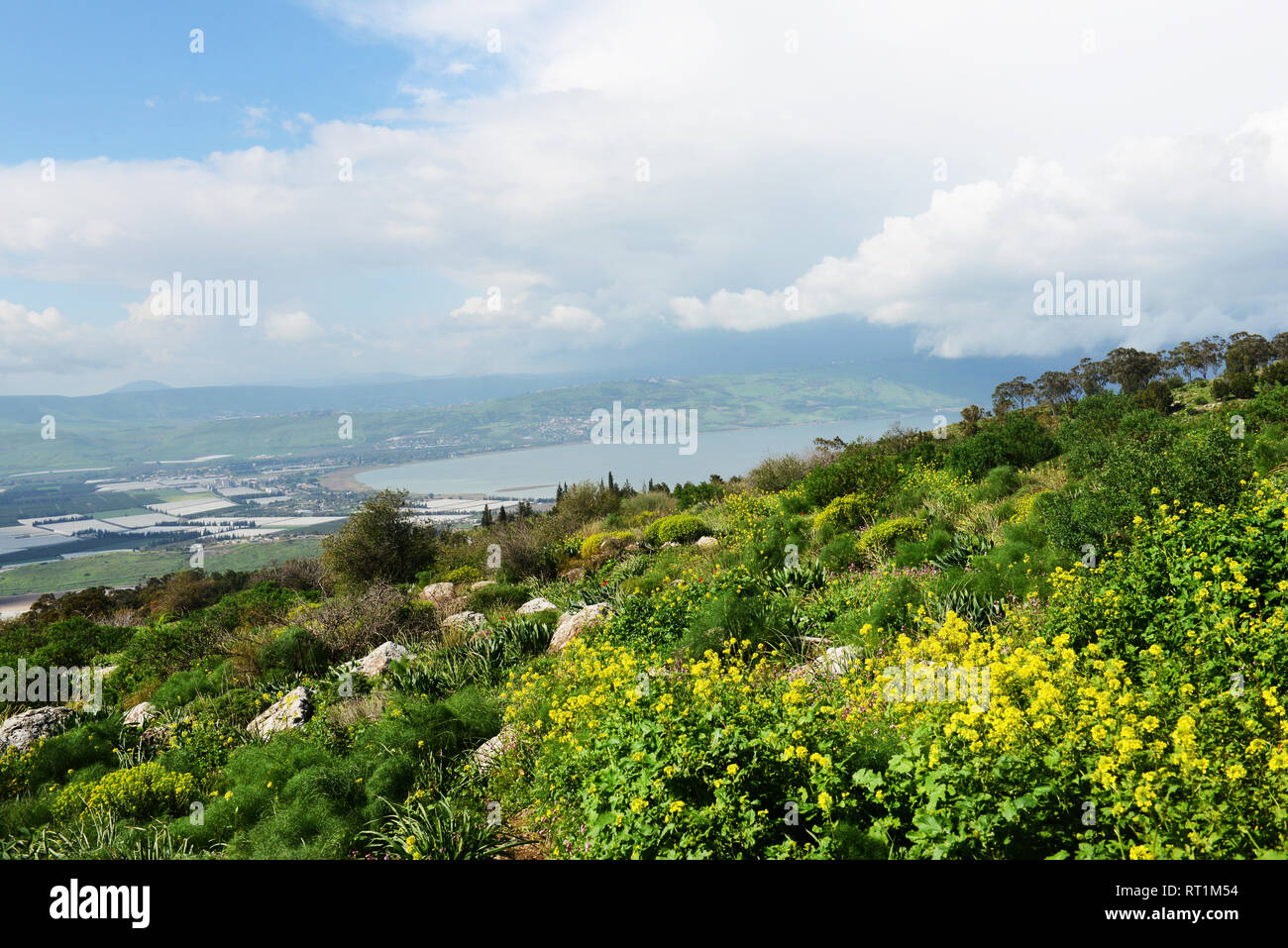 The Sea of Galilee and the northern part of the Jordan valley as seen