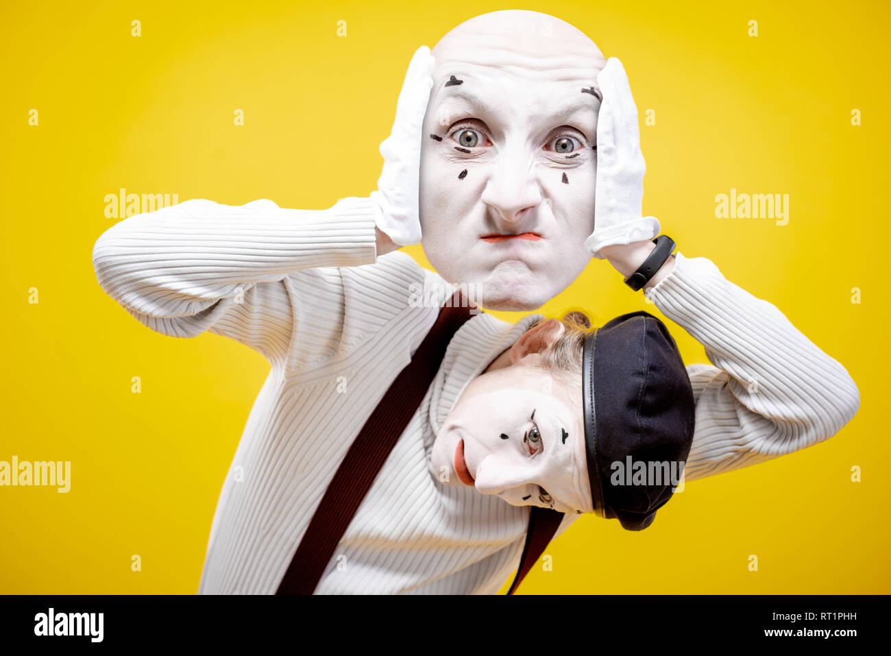 Mime holding mask hires stock photography and images Alamy
