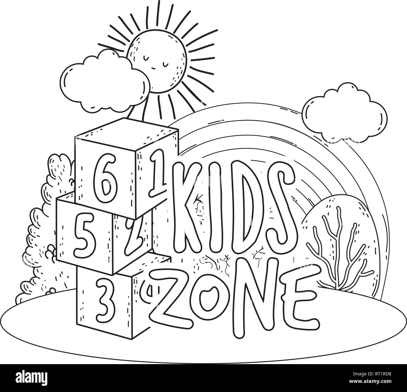 blocks numbers toys with rainbow Stock Vector Image & Art Alamy