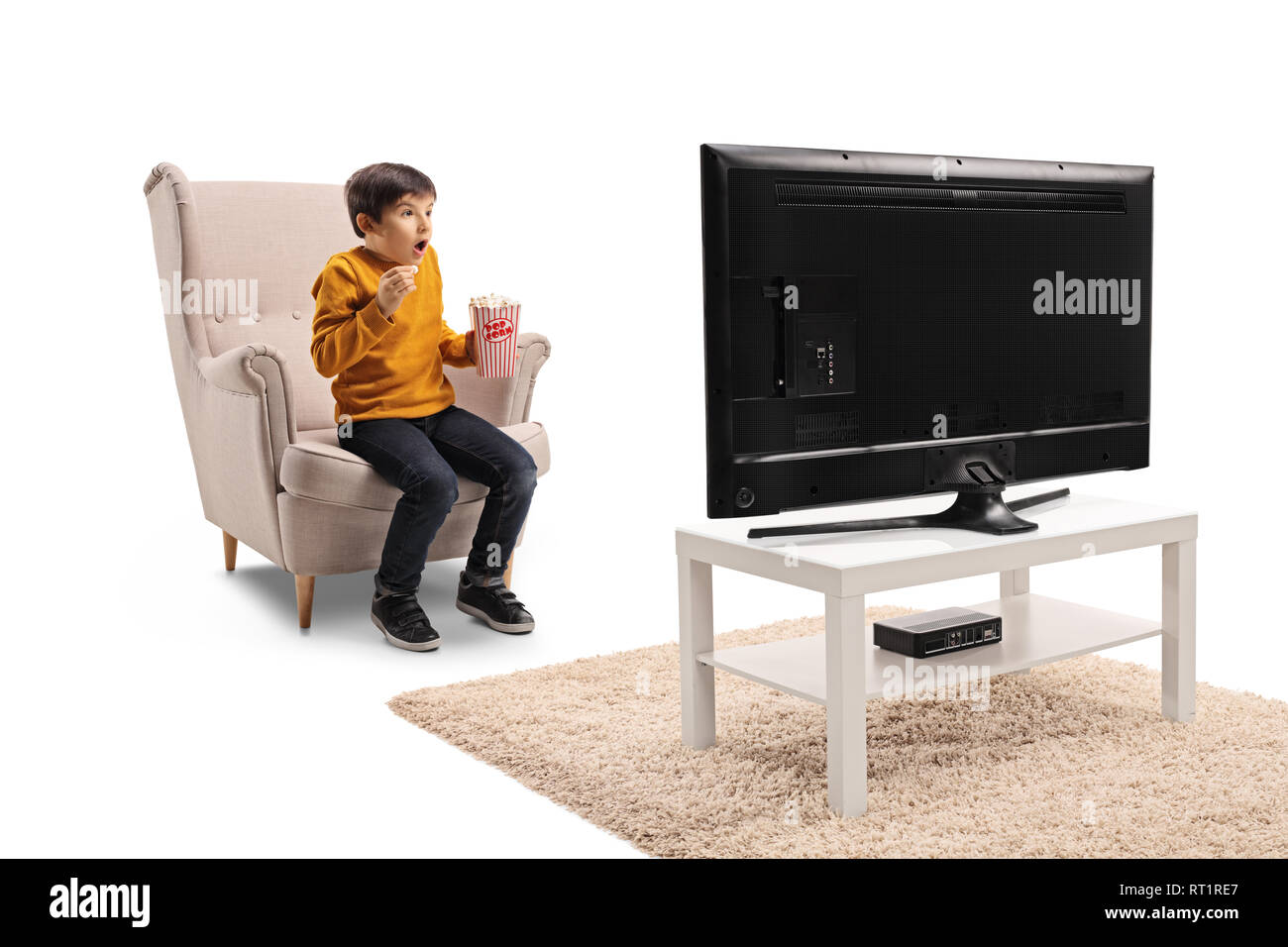 Boy Watching Television Excited High Resolution Stock Photography And Images Alamy