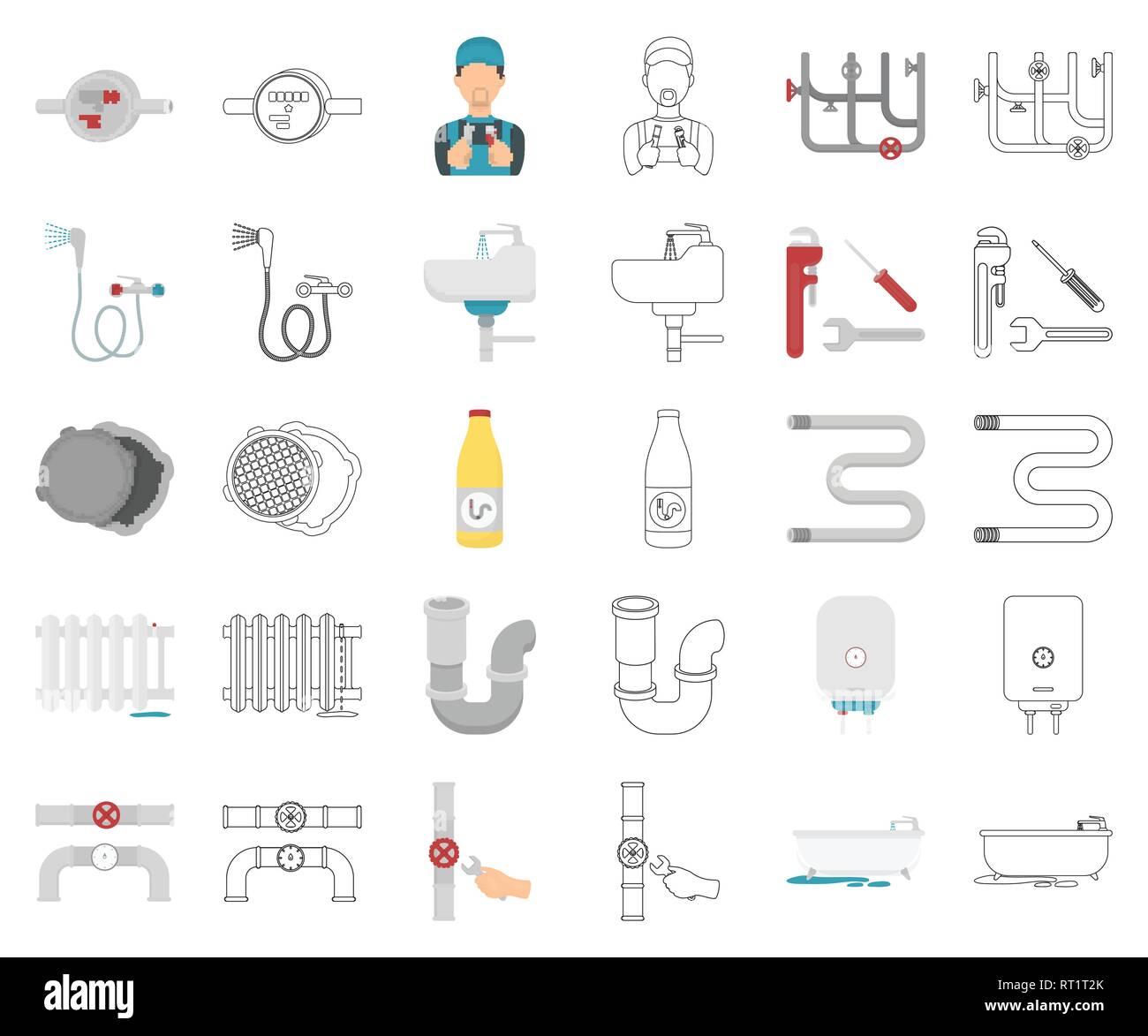 art,bath,bathtub,boiler,cartoon,outline,cleaner,collection,components,design,drain,equipment,fitting,heated,icon,illustration,isolated,logo,maintenance,manhole,meter,mixer,pipes,plumber,plumbing,radiator,rail,repair,service,set,sign,sink,symbol,tool,toolbox,towel,trap,valve,vector,water,web,wrench, Vector Vectors , Stock Vector