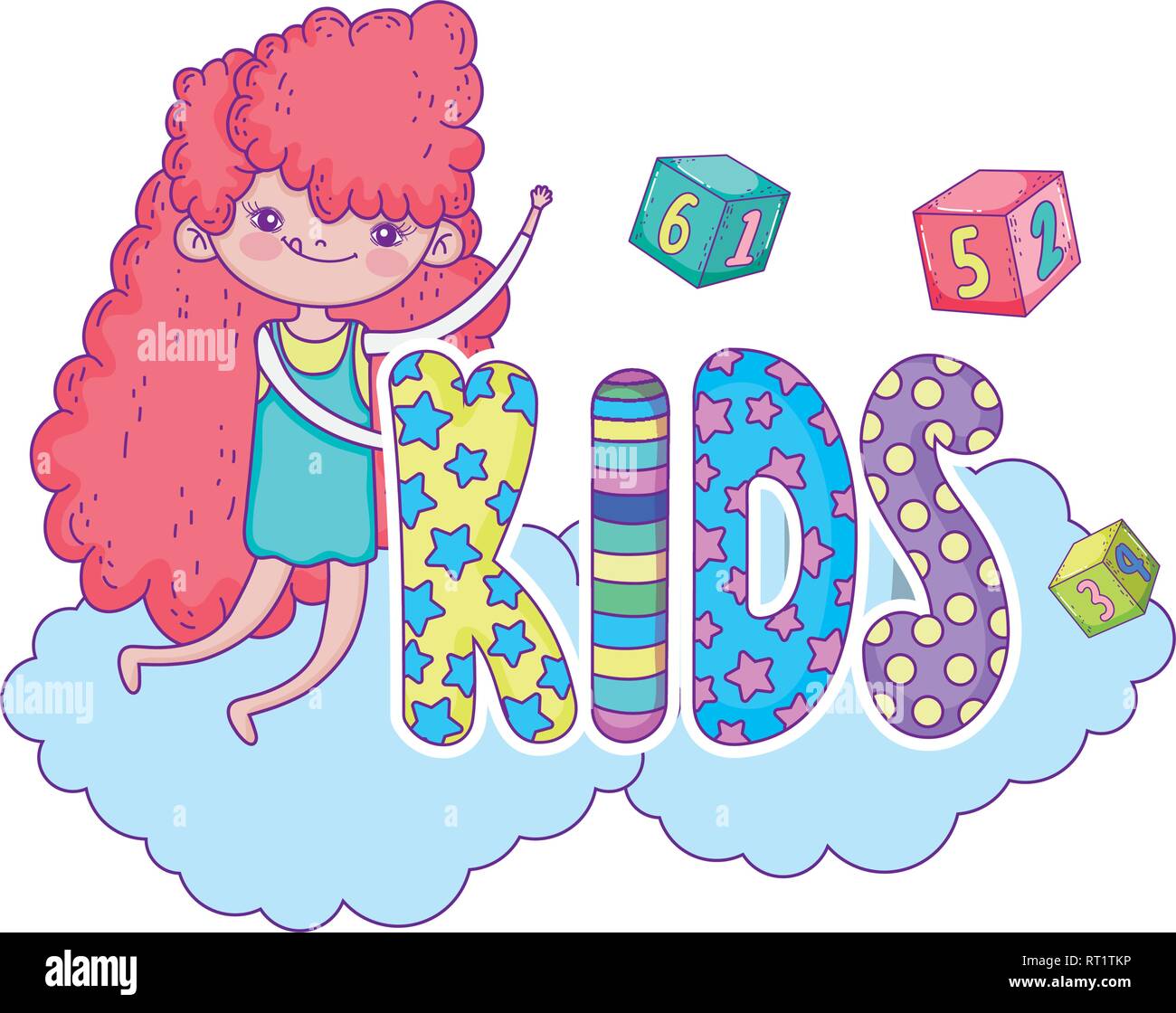 Numbers Block Girl little girl with blocks of numbers toy Stock Vector Image & Art - Alamy