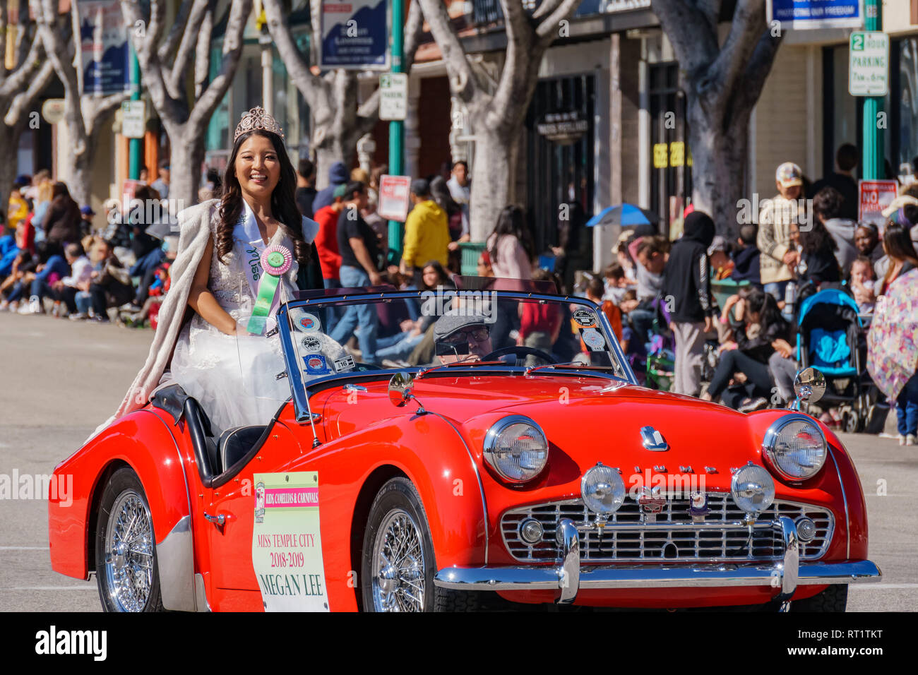 Los Angeles, FEB 23 Miss Temple City parade in the Camellia Festival