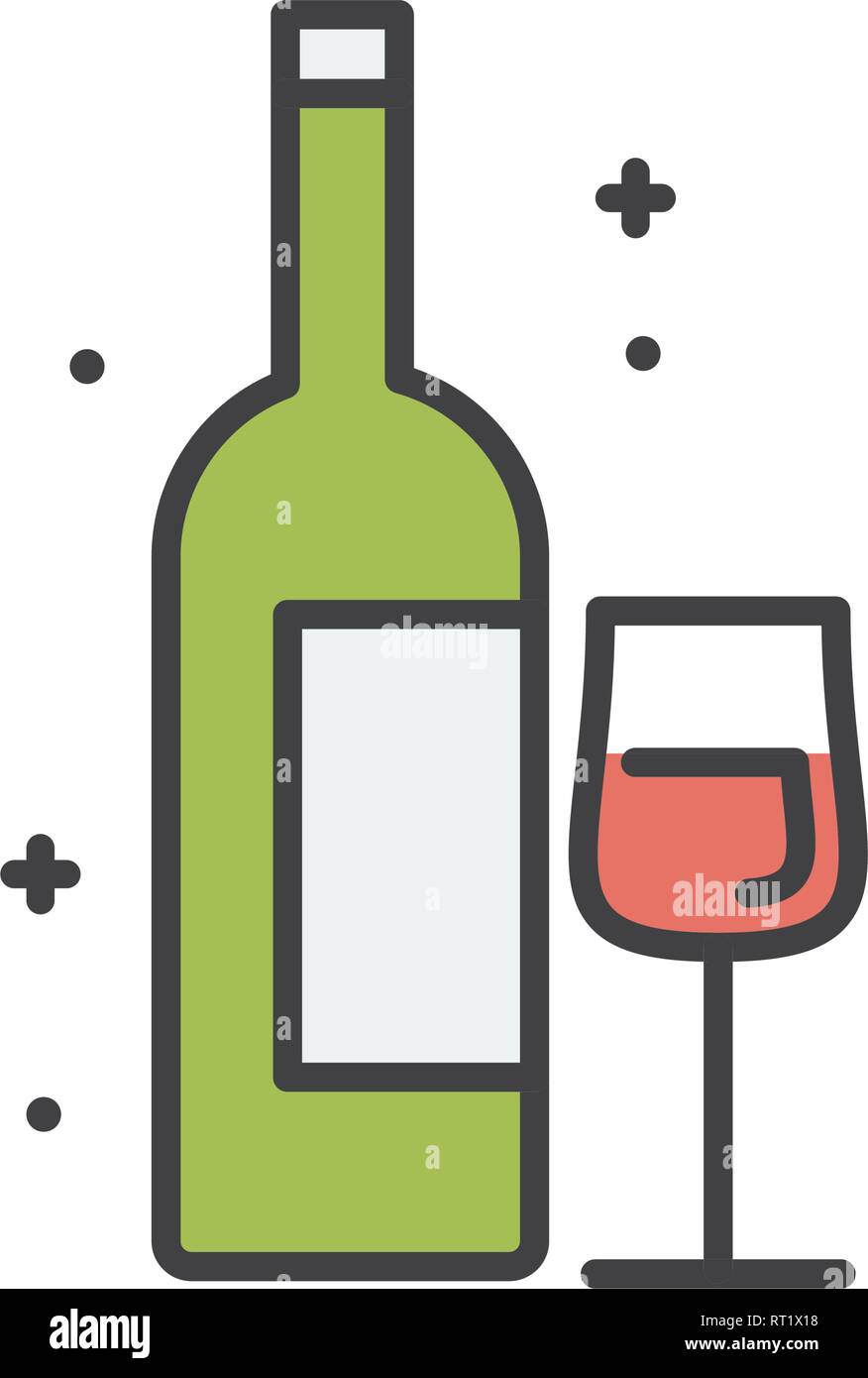 Wine line icon on white background for graphic and web design, Modern ...
