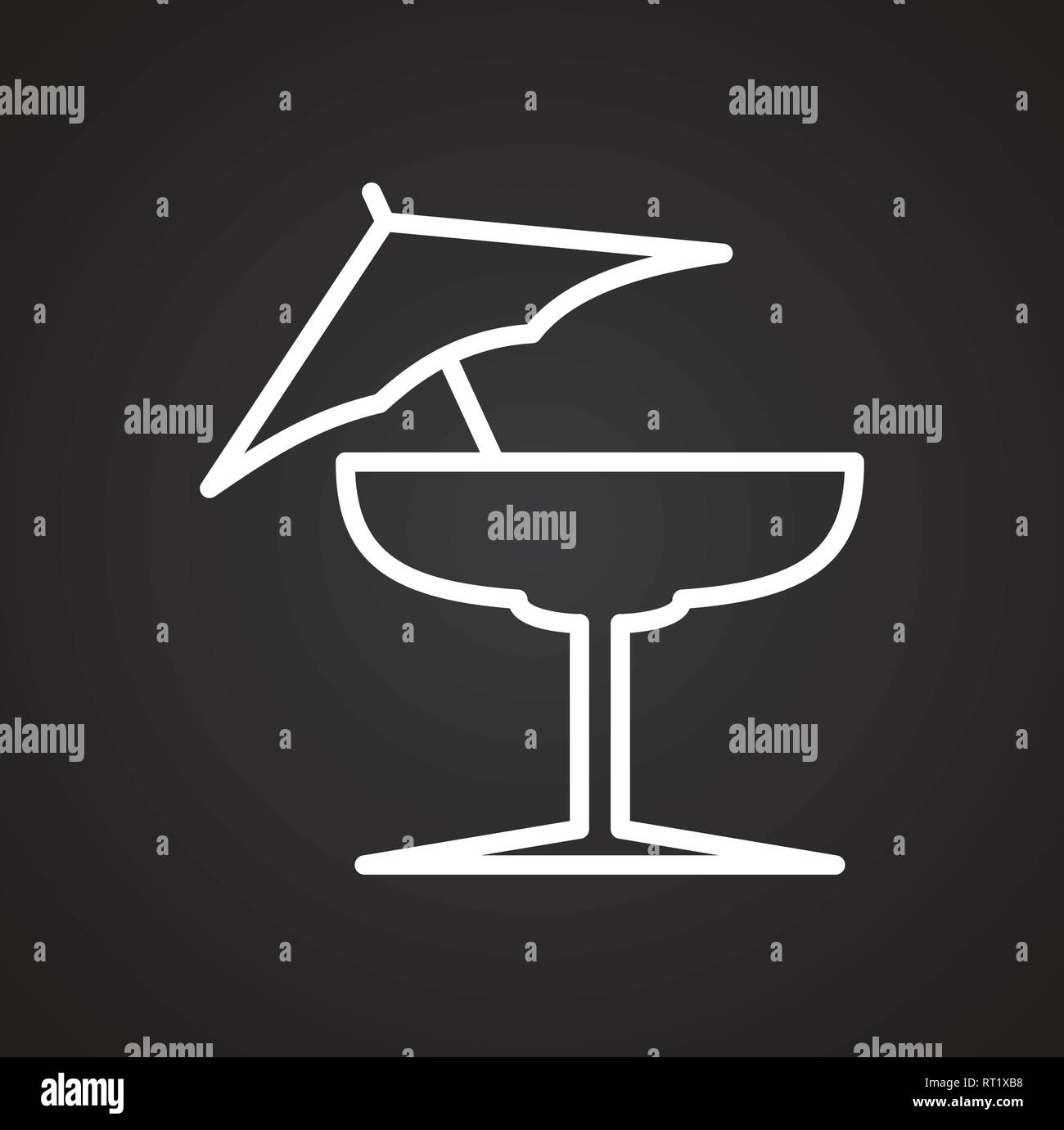 Cocktail line icon on black background for graphic and web design ...