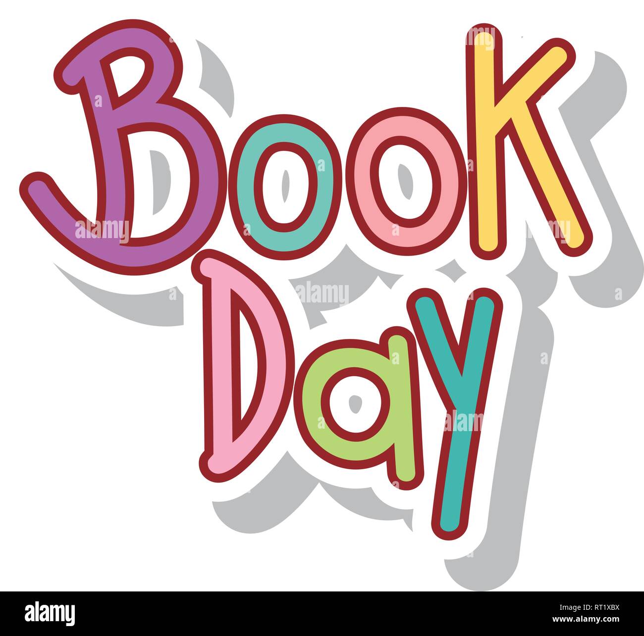 book day calligraphy message Stock Vector Image & Art - Alamy