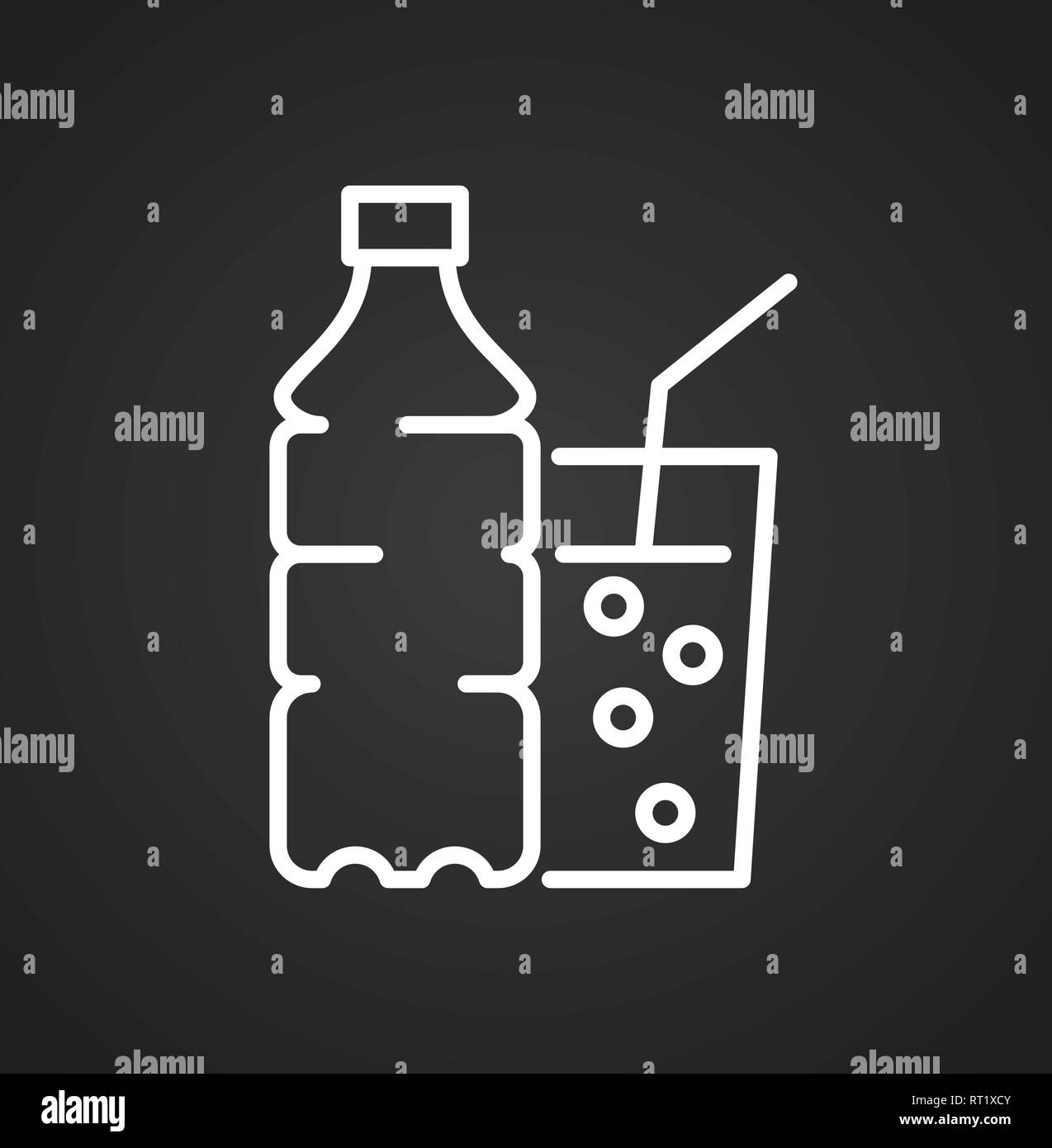 Cocktail line icon on black background for graphic and web design ...