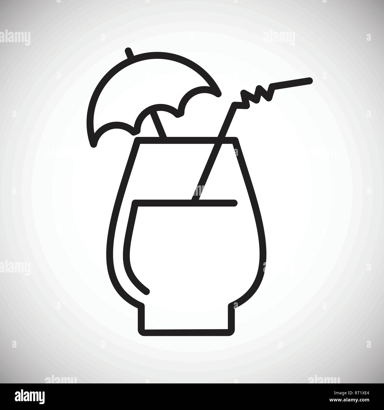 Cocktail line icon on white background for graphic and web design ...