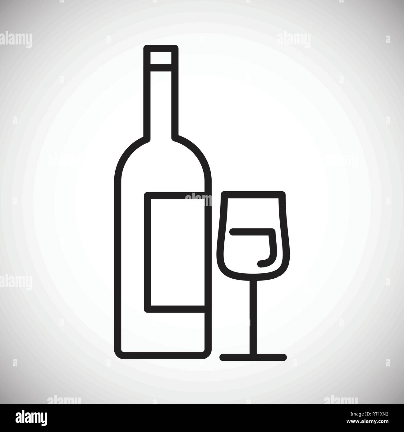 Wine line icon on white background for graphic and web design, Modern ...