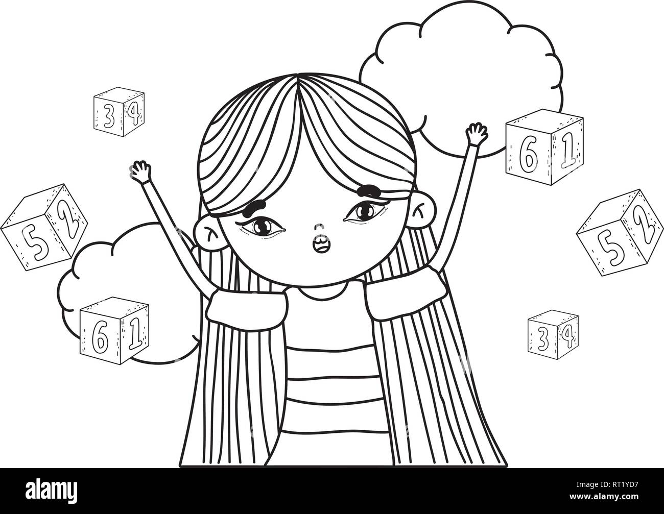 Numbers Block Girl little girl with blocks of numbers toy Stock Vector Image & Art - Alamy