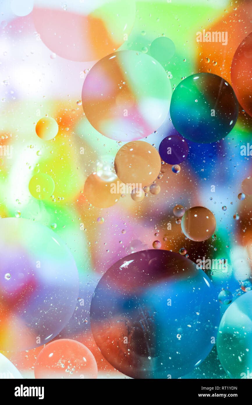Multicolor bubbles abstract background. Vertical Stock Photo