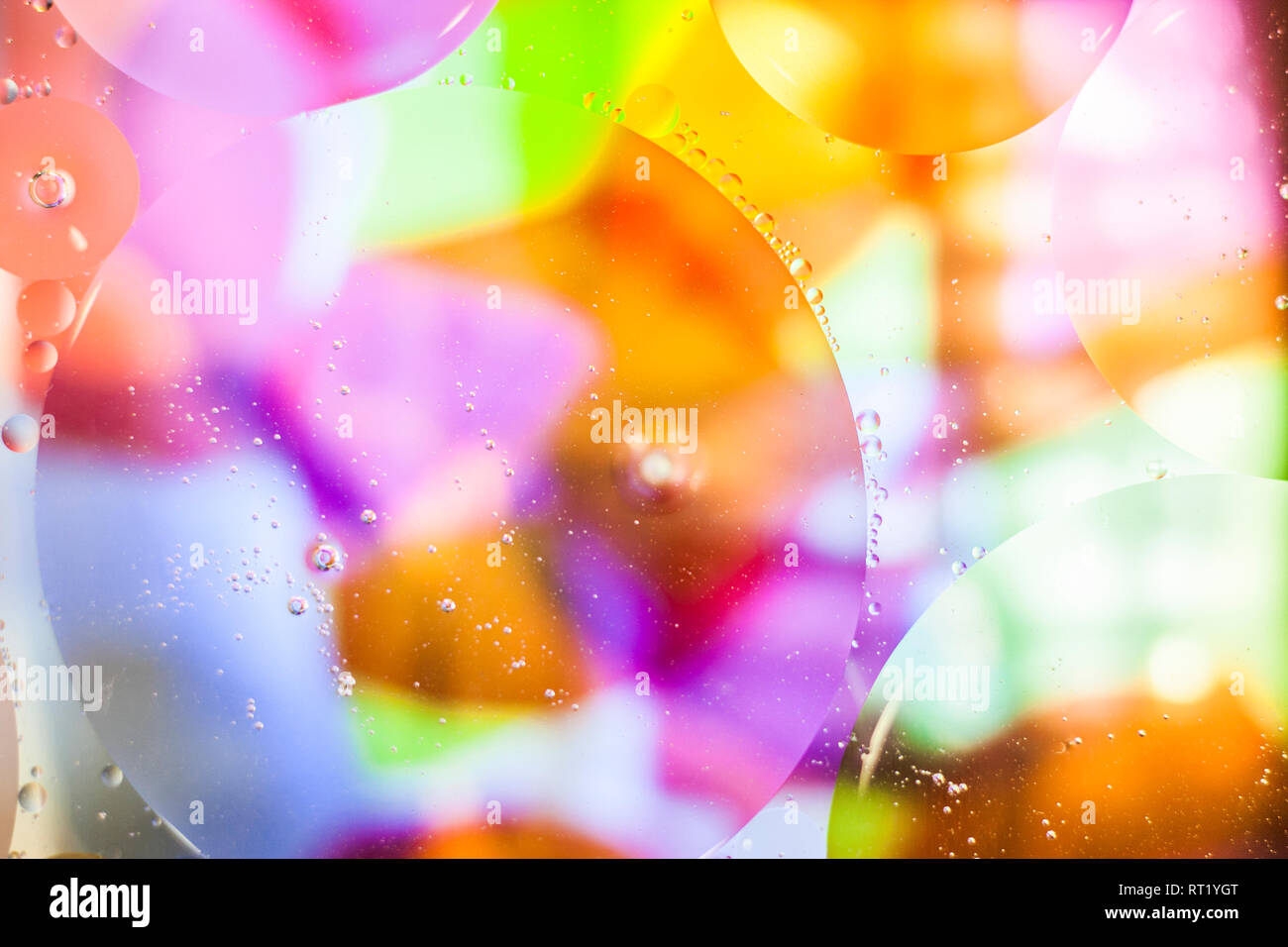 Multicolor bubbles abstract background. Horizontal Stock Photo