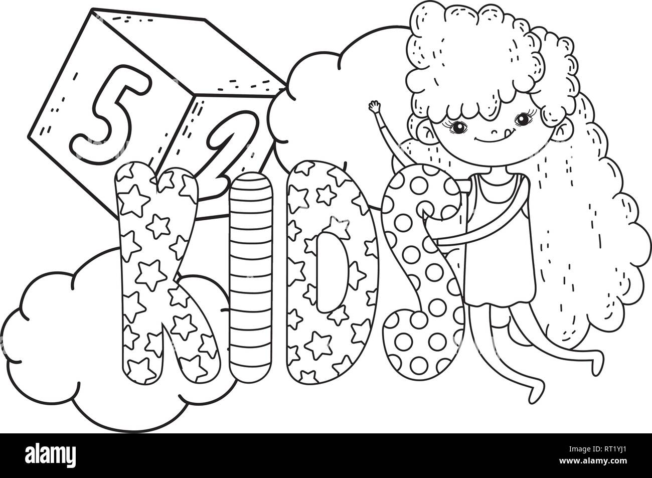 Numbers Block Girl little girl with blocks of numbers toy Stock Vector Image & Art - Alamy