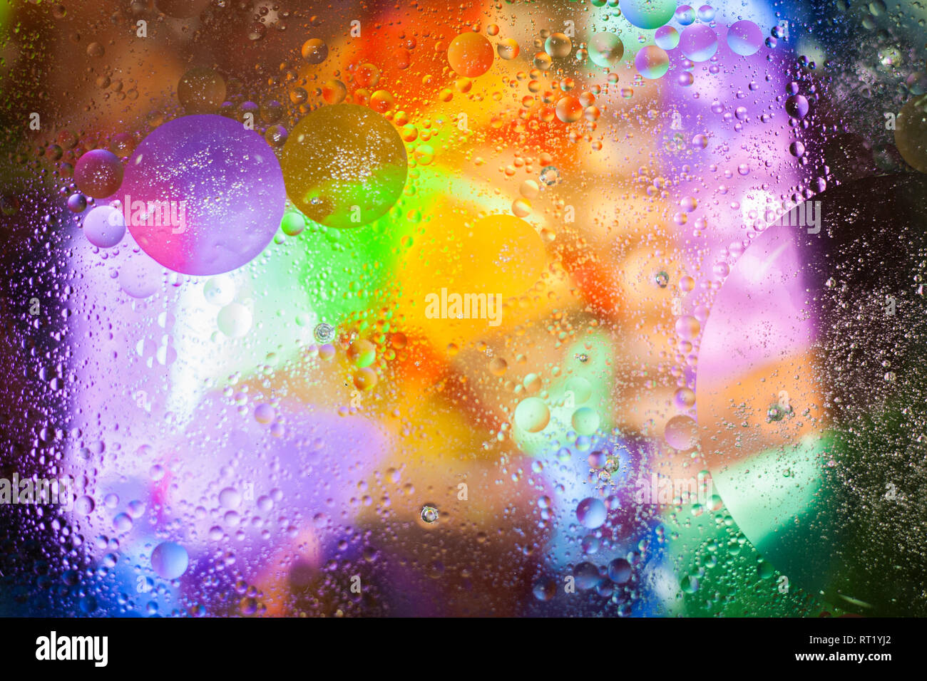 Multicolor bubbles abstract background. Horizontal Stock Photo