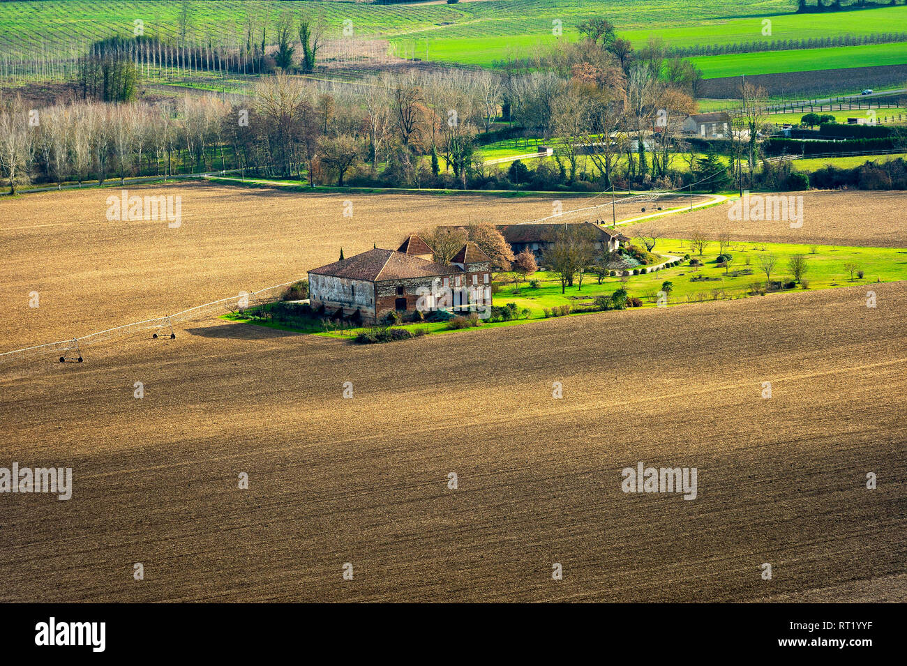 Tarn et Garonne, paysage vu du village de Boudou 82 France Stock Photo