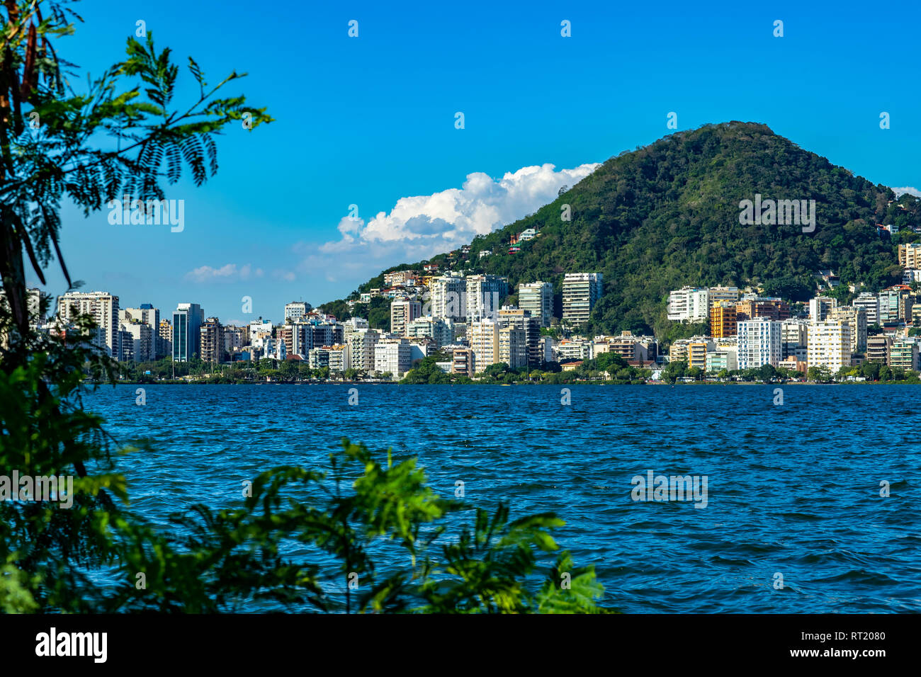 Most expensive apartments in the world. Wonderful places in the world. Lagoon and neighborhood of Ipanema, in Rio de Janeiro, Brazil, South America. Stock Photo