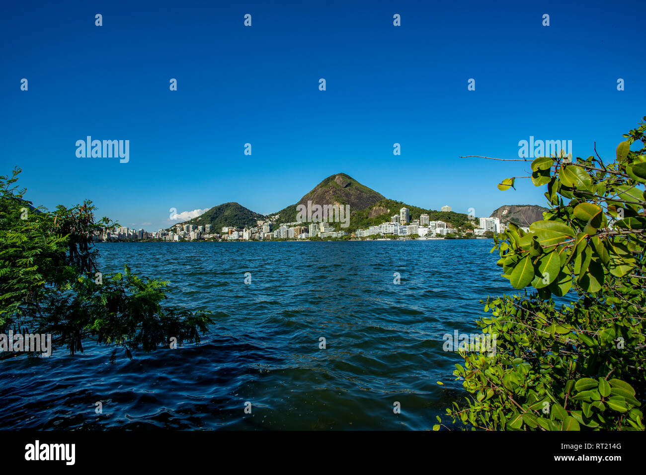 Most expensive apartments in the world. Wonderful places in the world. Lagoon and neighborhood of Ipanema, in Rio de Janeiro, Brazil, South America. Stock Photo