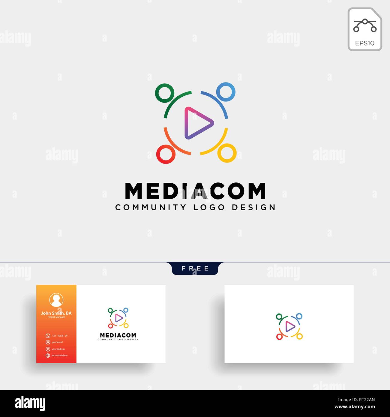 play button community logo template vector illustration icon element isolated - vector Stock Vector