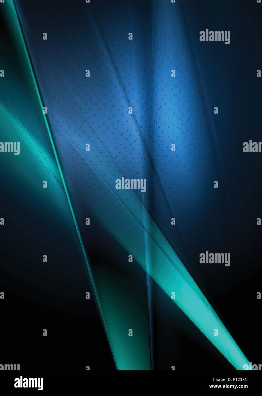 Dark deep blue abstract shiny blurred background. Vector design Stock Vector