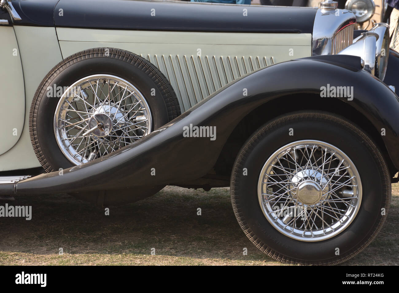1935 Bentley car stepney and frontwheel with 29 hp and 6 cylinder