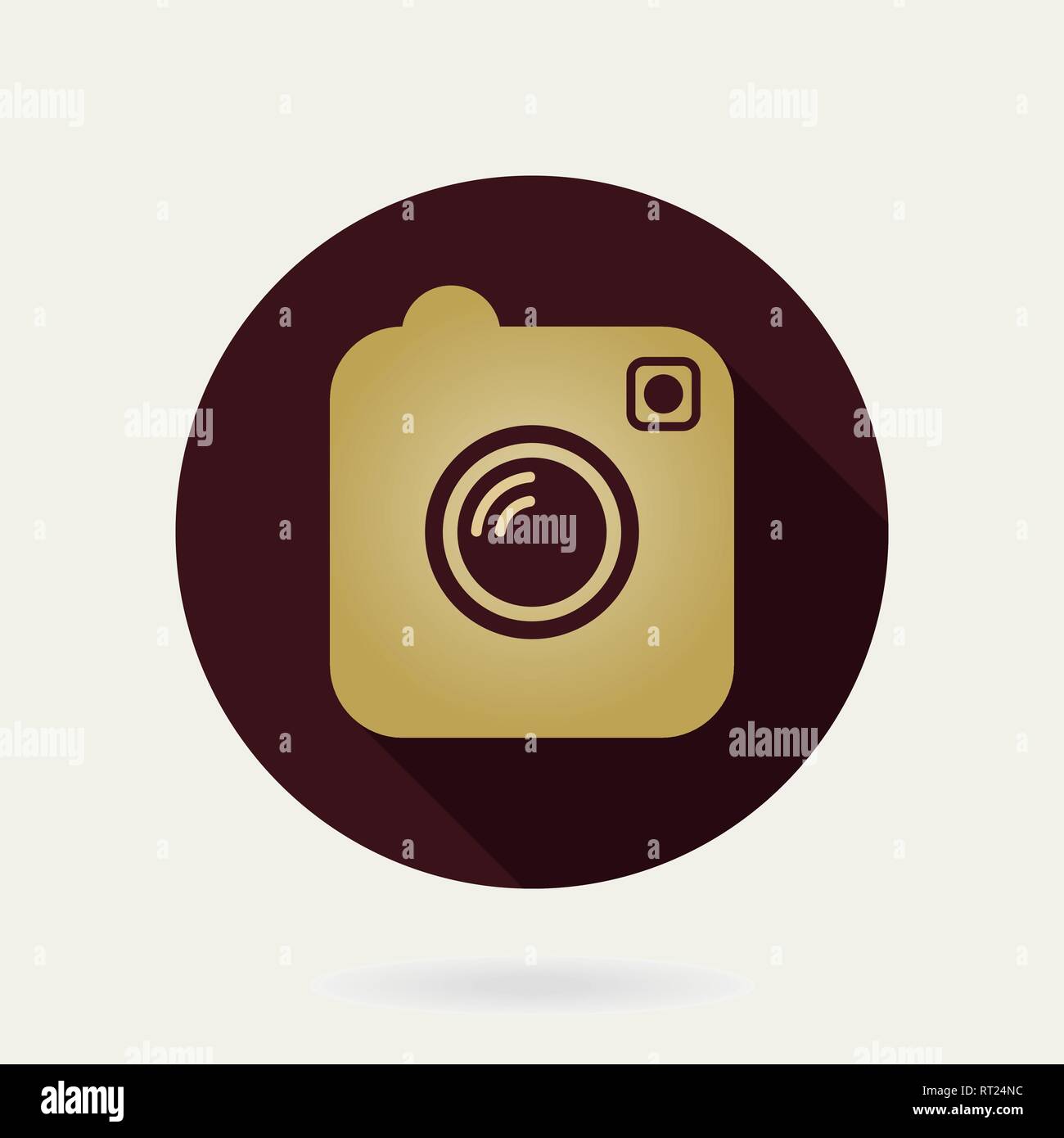 Camera Vector Flat Icon With Long Shadow Stock Vector