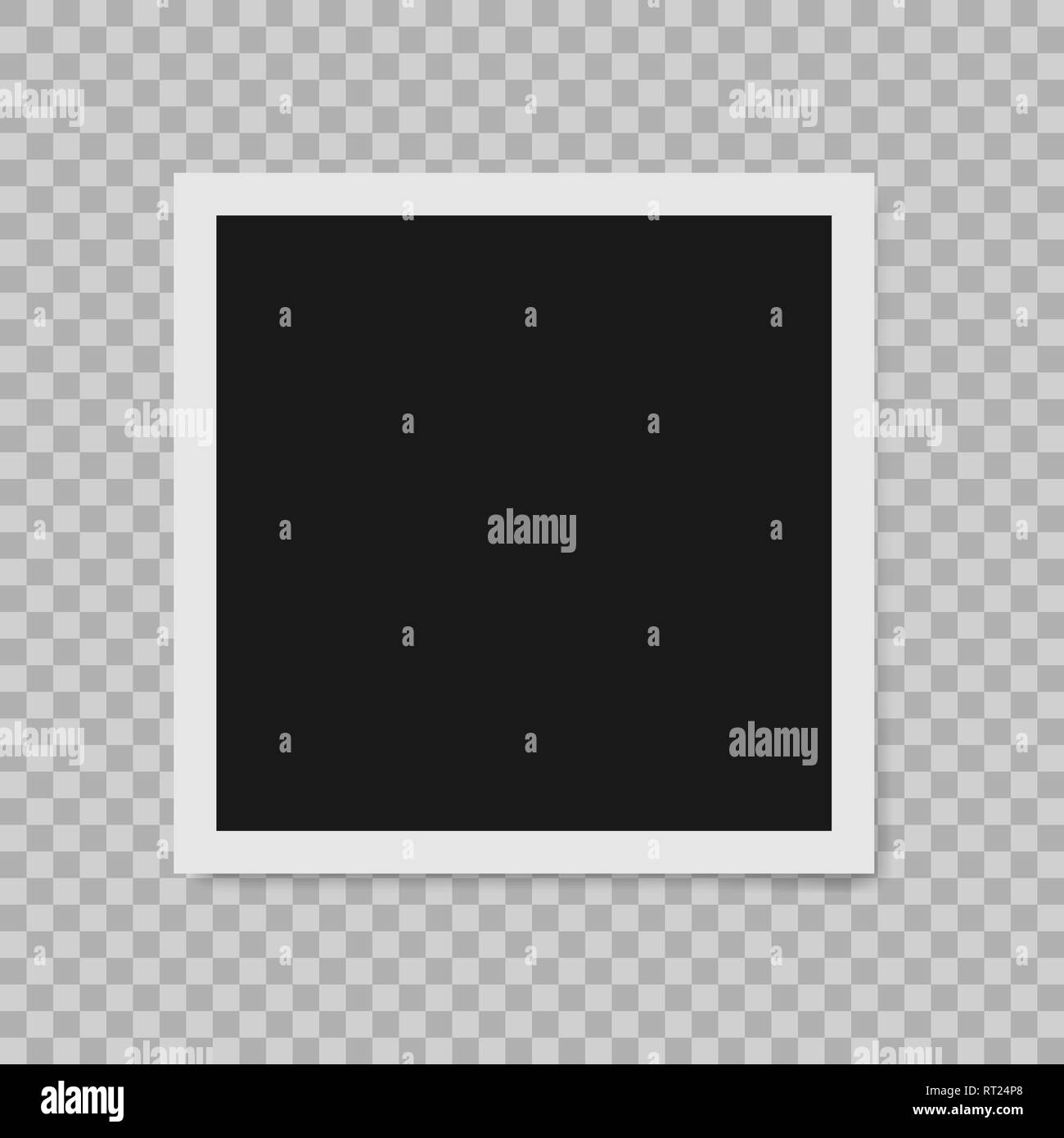 picture Realistic Polaroid Frame Transparent Background https www alamy com polaroid border empty realistic photo frame with transparent shadow on plaid black white background image238534192 html