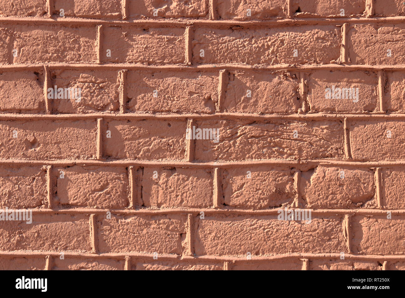 Red bricks wall texture. Concrete blocks wall background Stock Photo