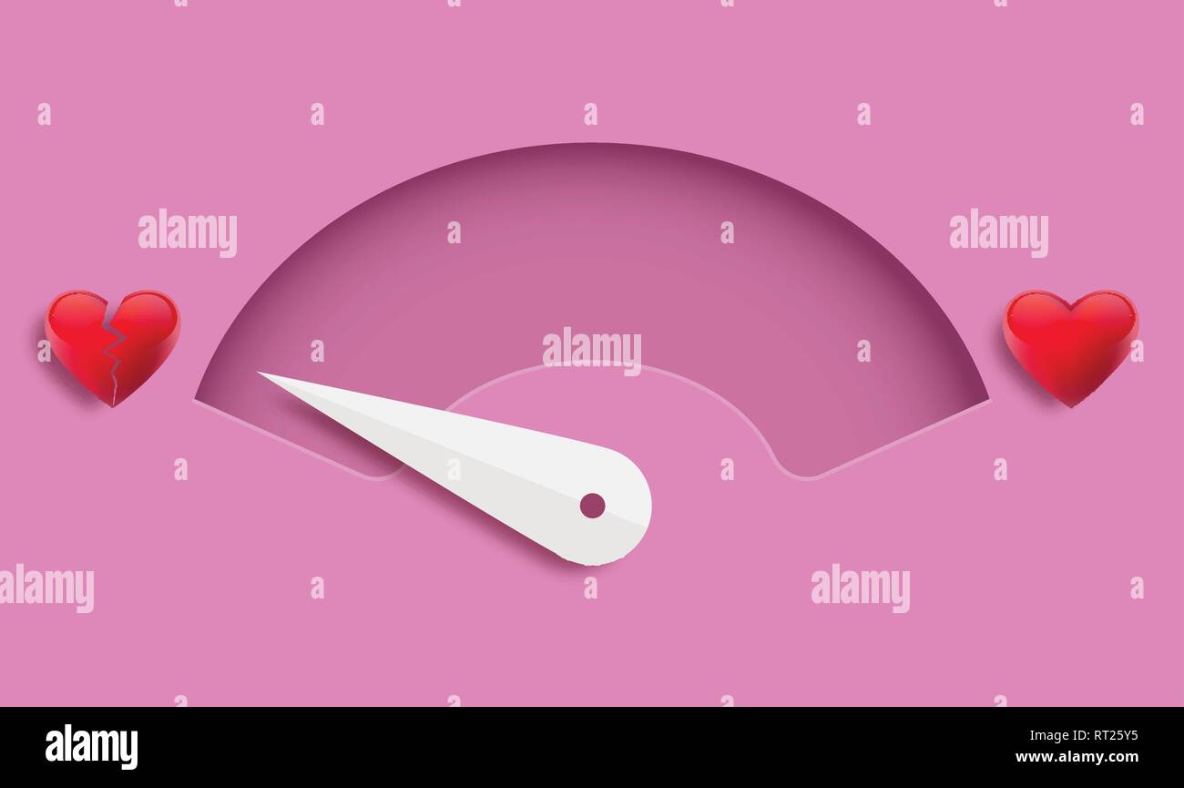Love meter. Valentine's day card design element. - Vector Stock Vector
