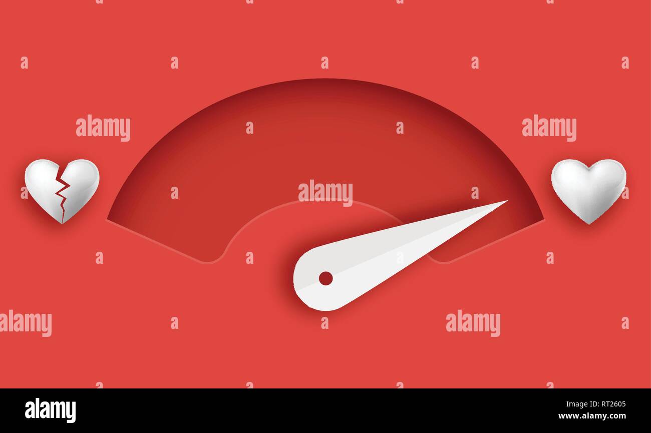 Love meter. Valentine's day card design element. - Vector Stock Vector