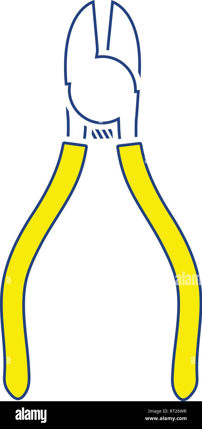 Icon of side cutters. Thin line design. Vector illustration. Stock Vector