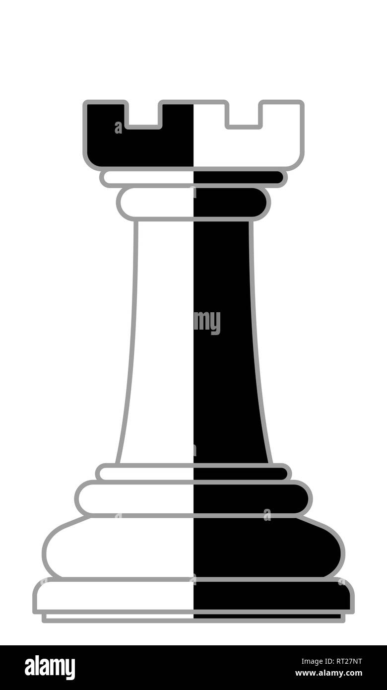 Rook, castle. Black and white rook with a description of the position on  the chessboard and moves. Educational material for beginner chess players.  8383074 Vector Art at Vecteezy