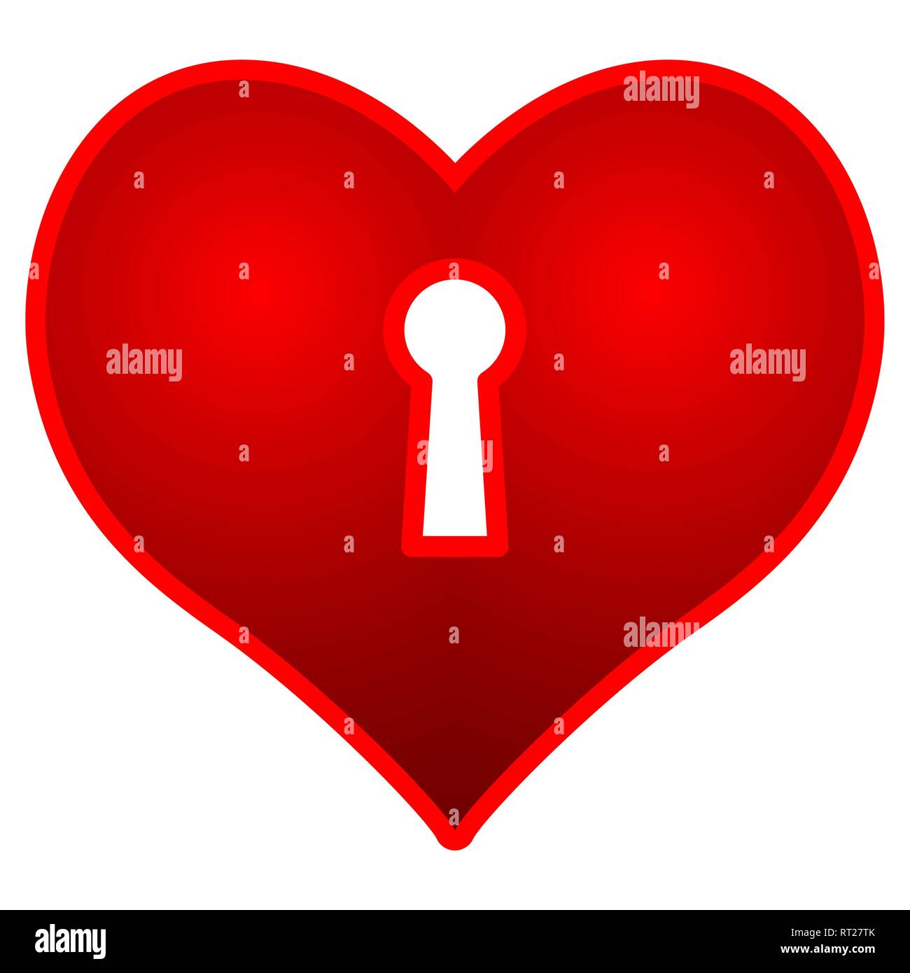 Illustration of the concept valentine's day heart and keyhole icon ...