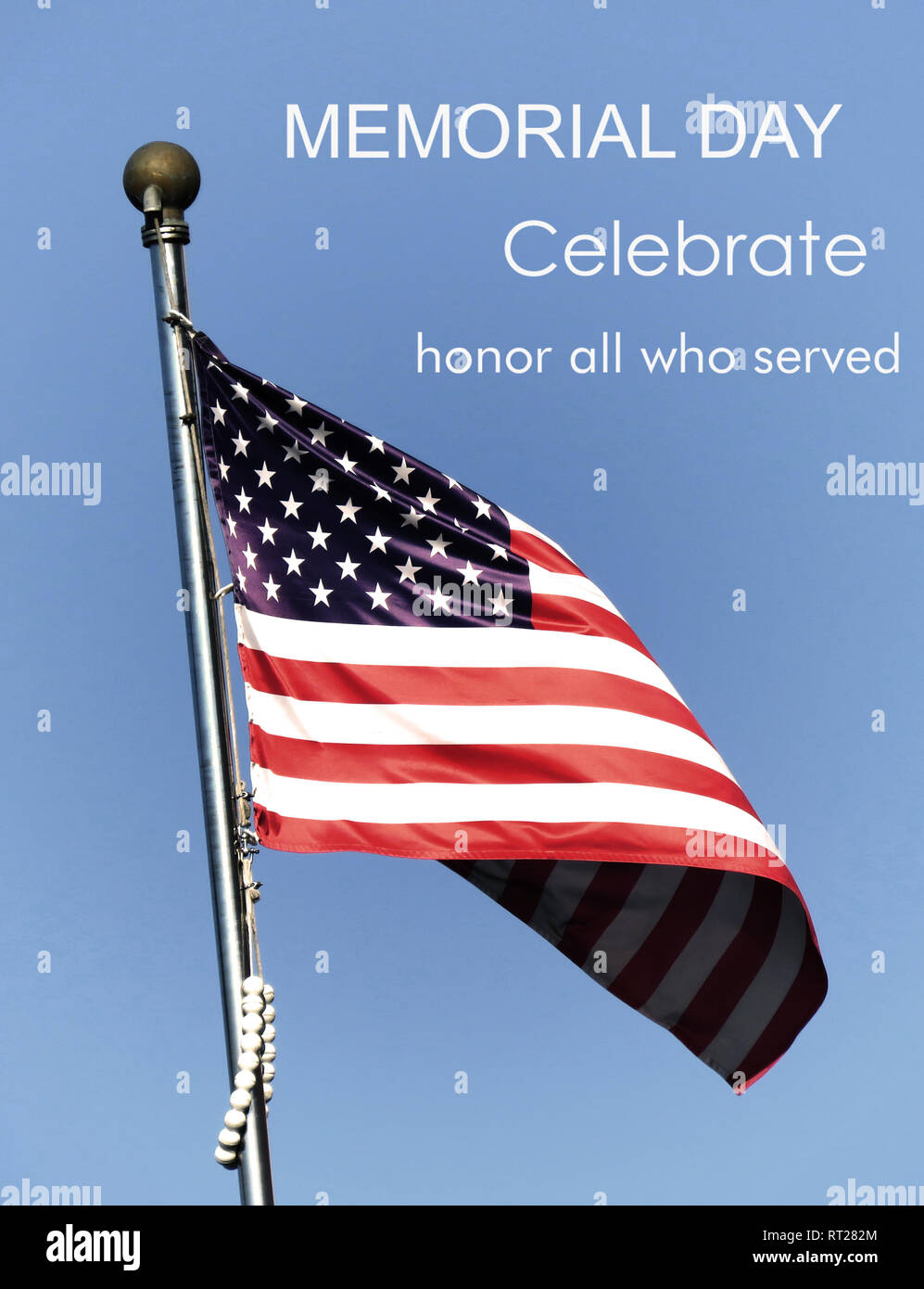 Memorial Day - Remember and honor with USA flag Stock Photo - Alamy
