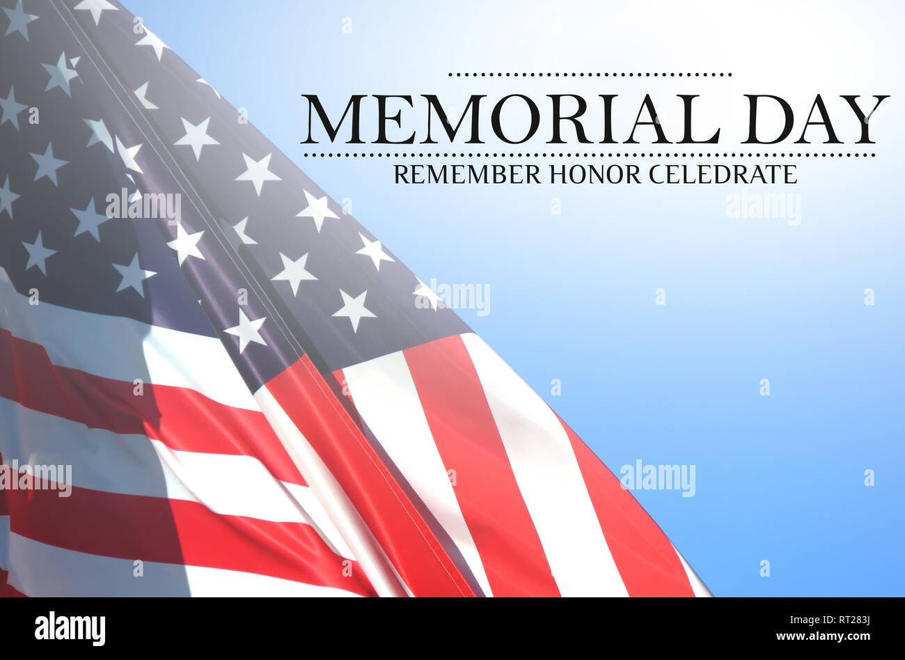 Memorial Day - Remember and honor with USA flag Stock Photo - Alamy
